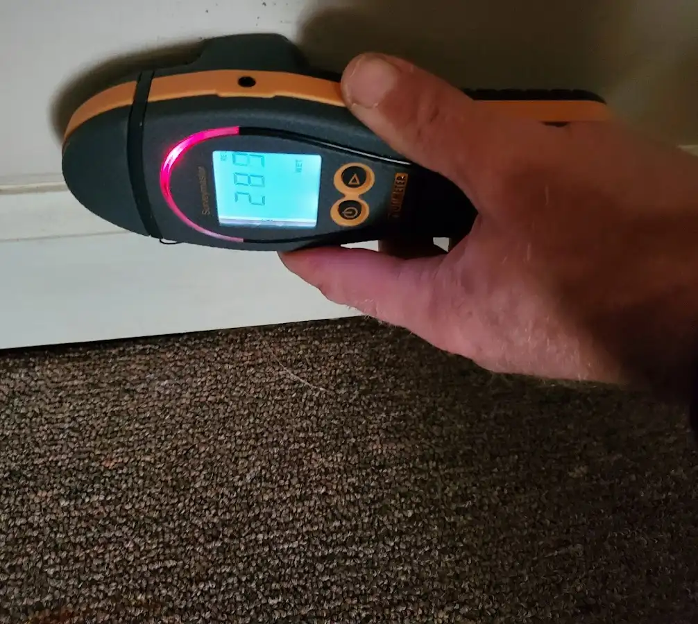 Moisture detection at baseboard during Mold Inspection & Testing in Four Corners